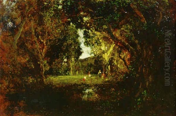 Landscape With Figures Oil Painting by William Keith