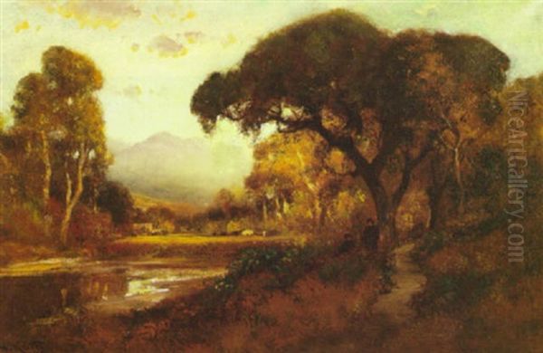 Golden Sunset (california Landscape) Oil Painting by William Keith