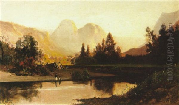 Landscape With Figures Oil Painting by William Keith