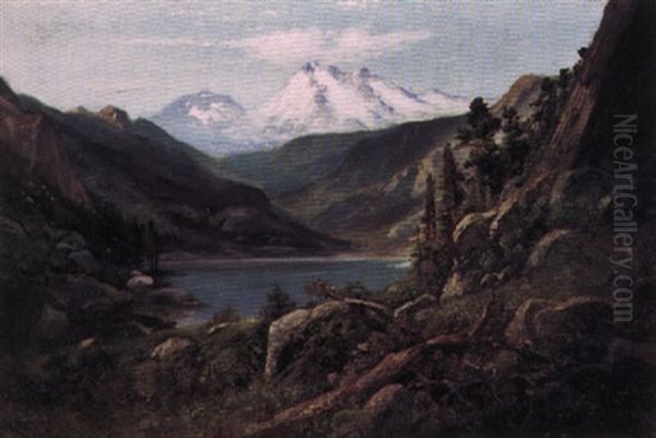 Sierra Landscape With Donner Lake Oil Painting by William Keith