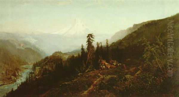 Mt. Hood From Hood River Oil Painting by William Keith