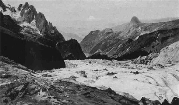 Yosemite Valley With Rapids Oil Painting by William Keith