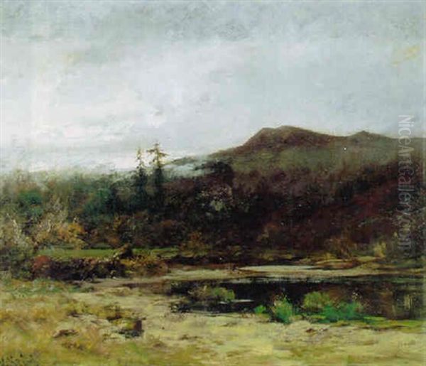 A Mountain Lake Oil Painting by William Keith