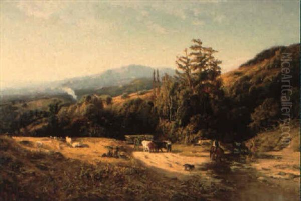 San Anselmo Valley Oil Painting by William Keith