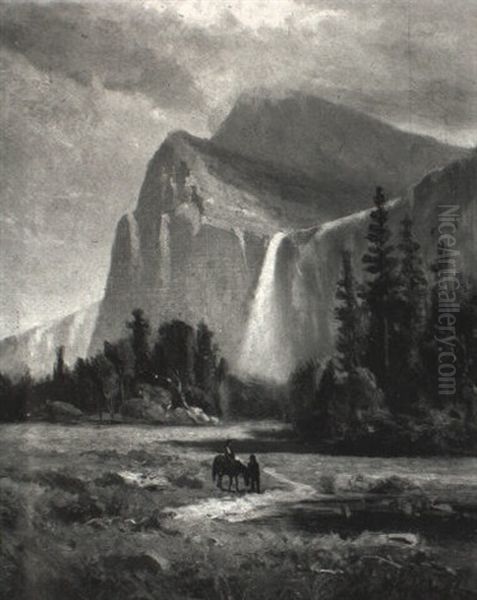 Bridal Veil Falls, Yosemite Oil Painting by William Keith