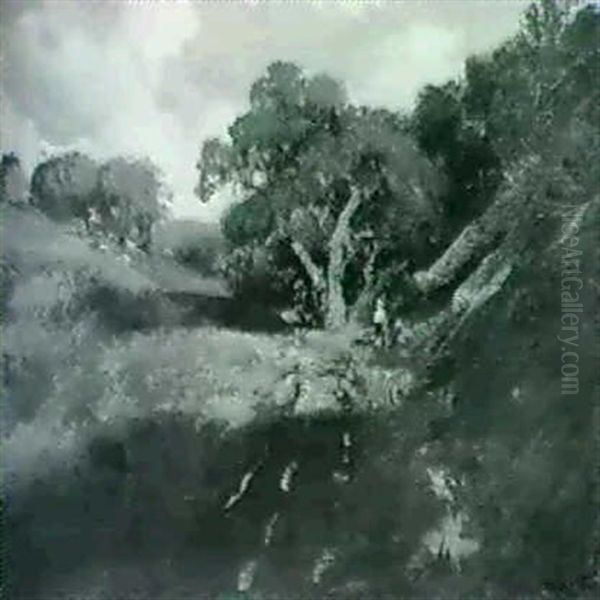 Morgan's Hill Oil Painting by William Keith