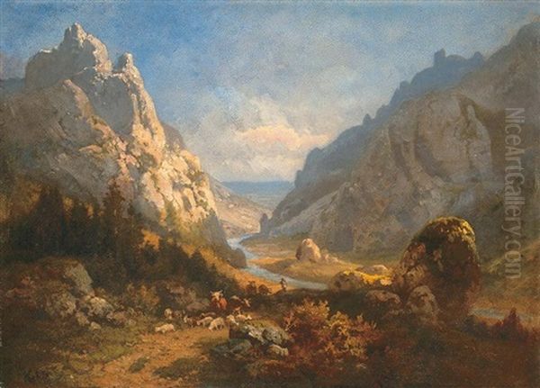 The Tatras Oil Painting by Gusztav Frigyes Keleti