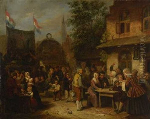 Hollandische Jahrmarktszene Oil Painting by David Van Der Kellen III