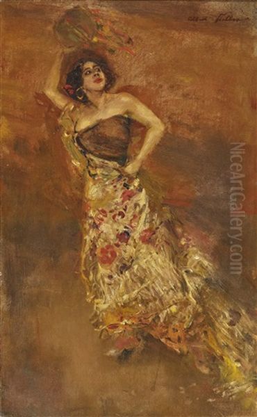 The Spanish Dancer Otero As Carmen Oil Painting by Albert von Keller