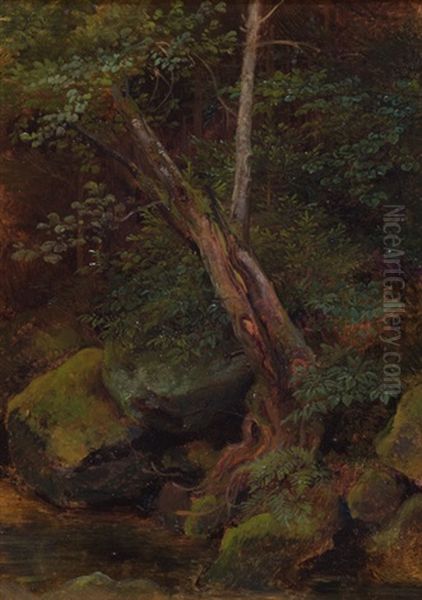 Waldlandschaft Oil Painting by Albert von Keller