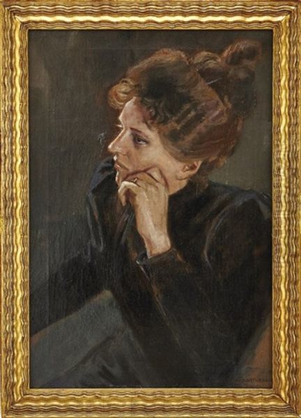 Portrait Einer Dame Oil Painting by Albert von Keller