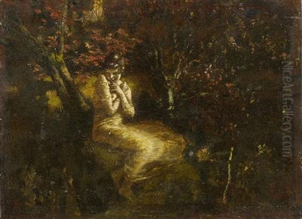 Herbst (preliminary Study) Oil Painting by Albert von Keller