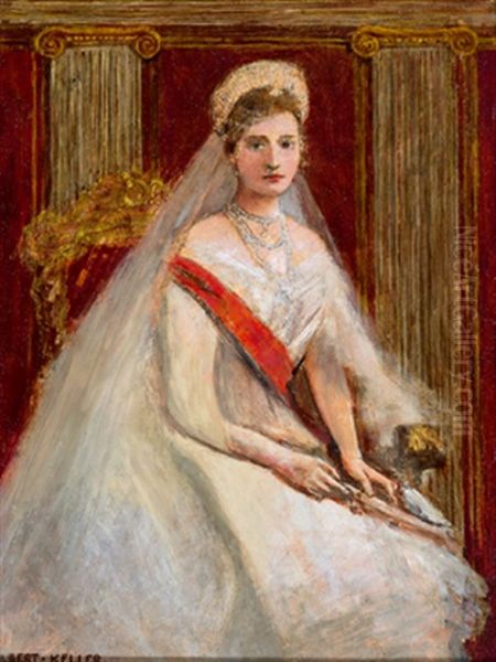 Bildnis Zarin Alexandra (1872-1918) Oil Painting by Albert von Keller