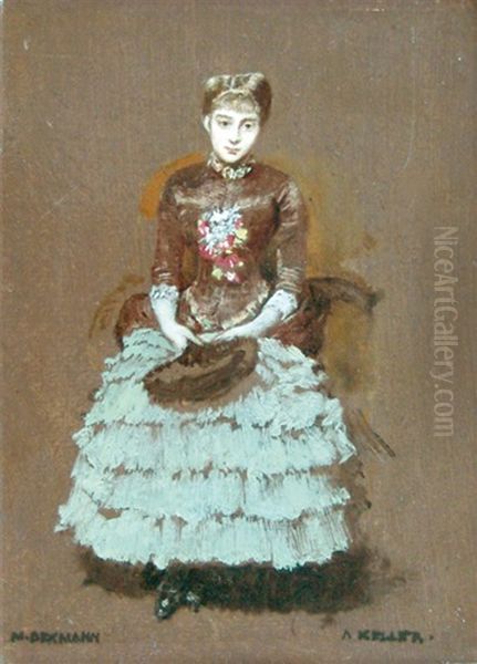 Sitzende Dame Oil Painting by Albert von Keller