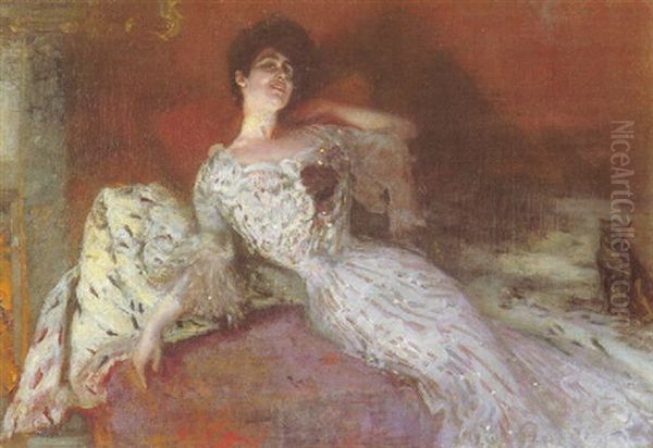 Gisela Von Wehner Oil Painting by Albert von Keller