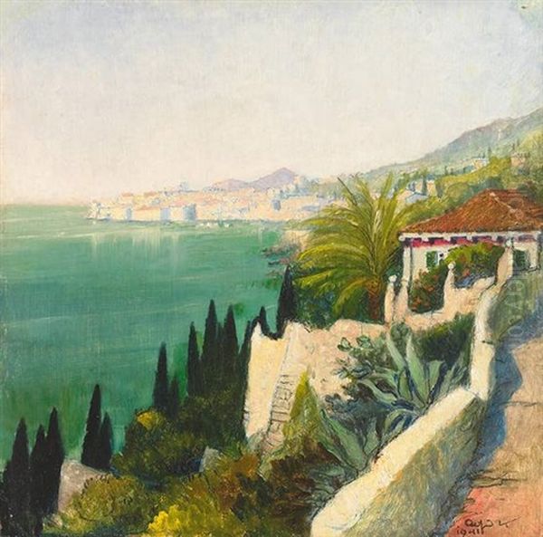 Blick Von Der Hohe Auf Dubrovnik (ragusa) Oil Painting by Alfred Keller