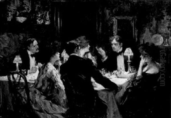 The Conspiracy Dinner Oil Painting by Arthur Ignatius Keller