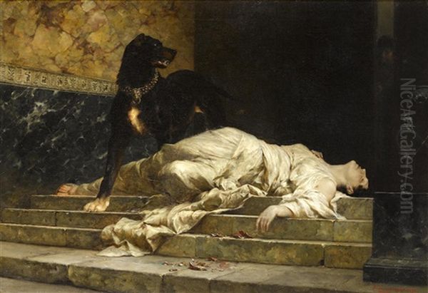 Selene Thrown Down By Argus Oil Painting by Ferdinand Keller