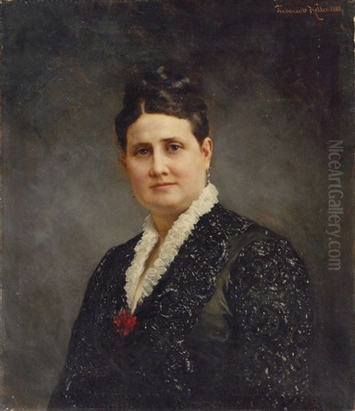 Portrait Of The Argentinian Juana Stegmann Martinez De Hoz Oil Painting by Ferdinand Keller