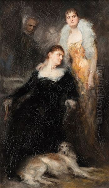 Entwurf Zu Les Inseparables Oil Painting by Ferdinand Keller