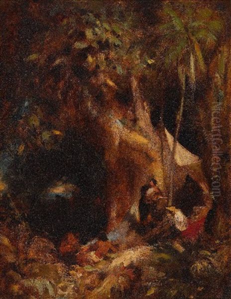 Humboldt Am Orinoko (sketch) Oil Painting by Ferdinand Keller