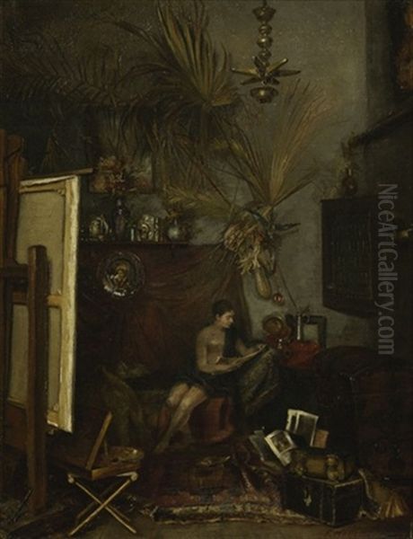 Im Atelier Oil Painting by Ferdinand Keller