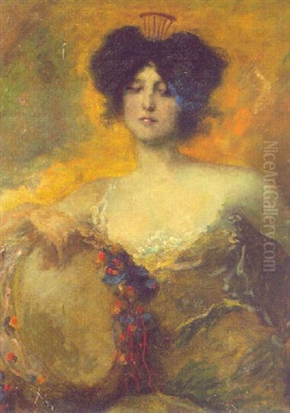 A Gypsy Dancer Oil Painting by Ferdinand Keller