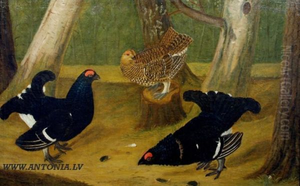 Black - Grouse Wedding Oil Painting by John Heinrich Bauman