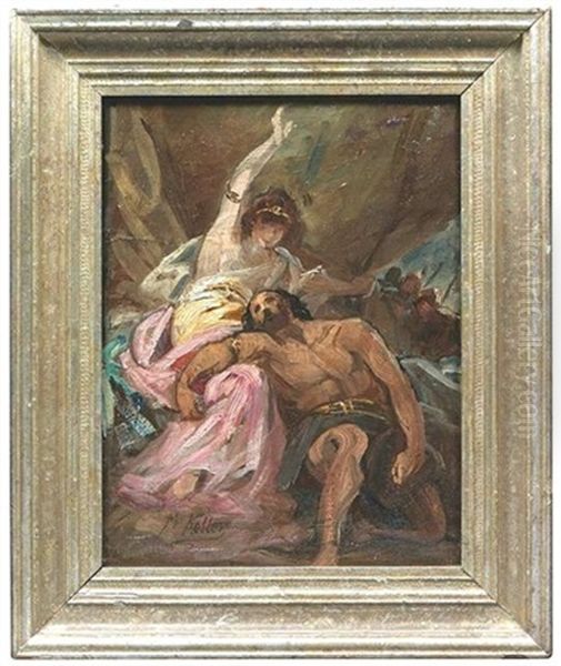 Samson Und Dalila Oil Painting by Friedrich von Keller