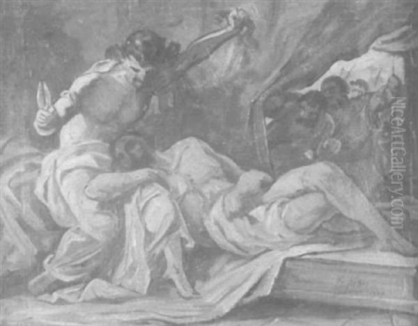 Samson Und Delila Oil Painting by Friedrich von Keller