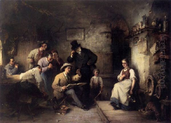 Angenehmes Modell Oil Painting by Friedrich von Keller