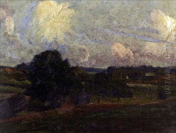 Landscape With Stand Of Trees Oil Painting by Henry George Keller