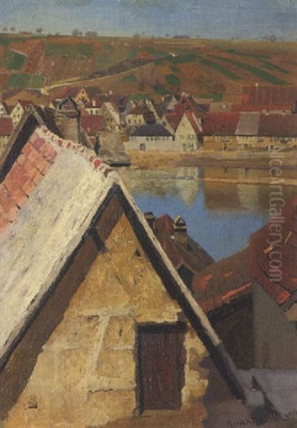 Marktbreit Am Main Oil Painting by Paul Wilhelm Keller-Reutlingen