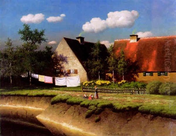 Landliche Idylle Oil Painting by Paul Wilhelm Keller-Reutlingen