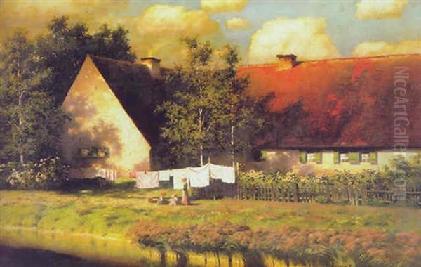 Landliche Idylle Oil Painting by Paul Wilhelm Keller-Reutlingen