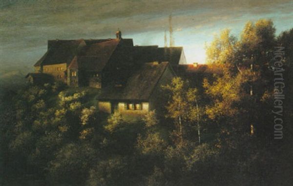 A View Of Zieglerbrau Near Dachau Oil Painting by Paul Wilhelm Keller-Reutlingen