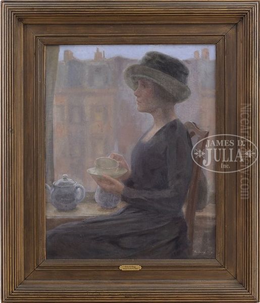 Afternoon Tea, Backbay, Boston Oil Painting by Alfred Galpin Kellogg