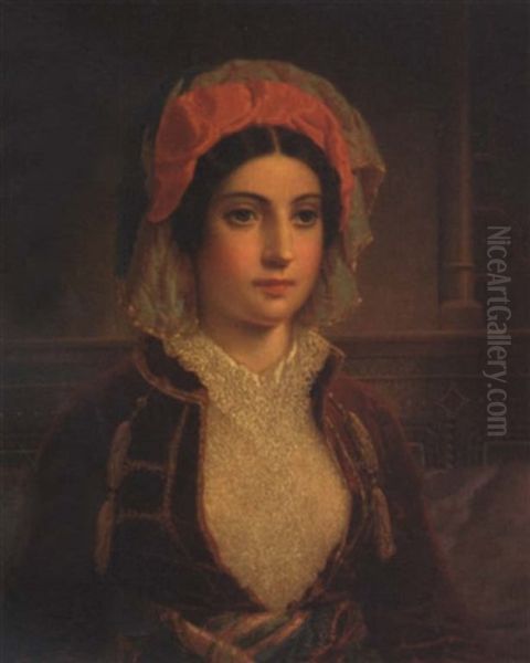 Portrait Of A Lady Oil Painting by Miner Kilbourne Kellogg