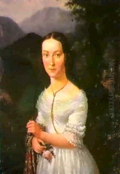 Bildnis Der Caroline Schmidt-fasch Oil Painting by Ludwig Adam Kelterborn