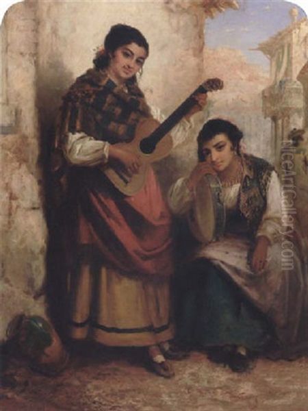 Spanish Musicians Oil Painting by Robert Kemm