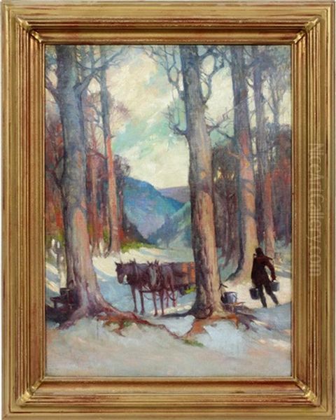 Winter Landscape Scene Oil Painting by Oliver Kemp