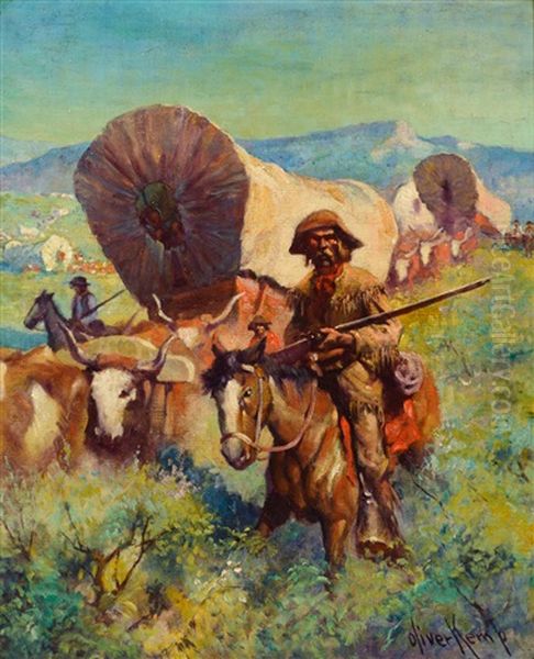 The Covered Wagon Oil Painting by Oliver Kemp