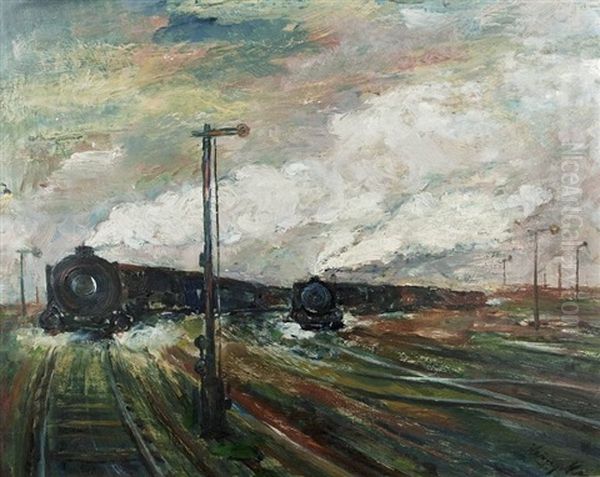 Eisenbahn Oil Painting by Hanns Kempkes