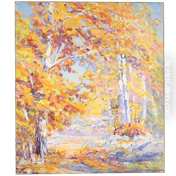 Autumn In Mill Creek Canyon Oil Painting by Marie B. Kendall