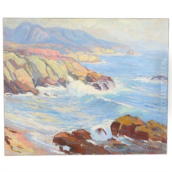 Ocean At Palos Verdes Oil Painting by Marie B. Kendall