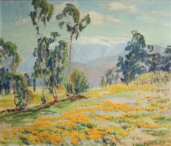 Evening In The High Sierra (eucalyptus And Flower Landscape) by Marie B. Kendall