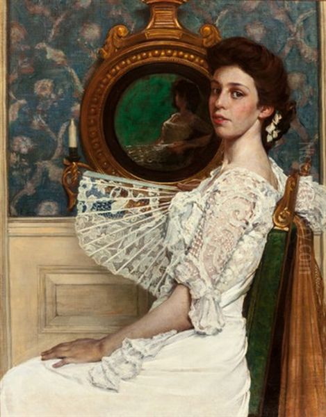 Portrait Of Mildred Stokes Oil Painting by William Sergeant Kendall