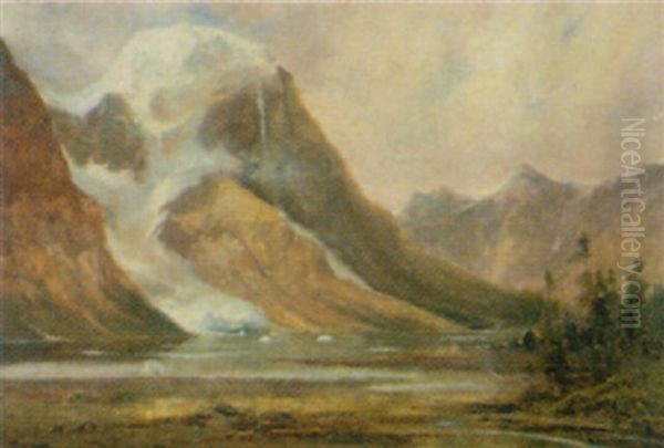 The Tumbling Glacier, B... Lake Oil Painting by Augustus Fredrick Kenderdine