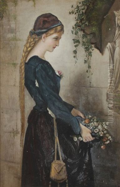 Young Woman Carrying Water Jars Oil Painting by Charles Napier Kennedy