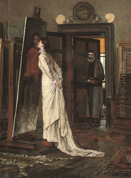 The Artist's Studio Oil Painting by Charles Napier Kennedy